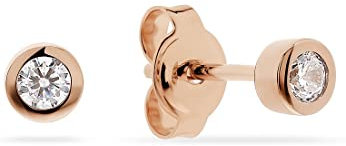 ESPRIT Damen-Ohrstecker 925er Silber 2 Zirkonia One Size Roségold 32022993