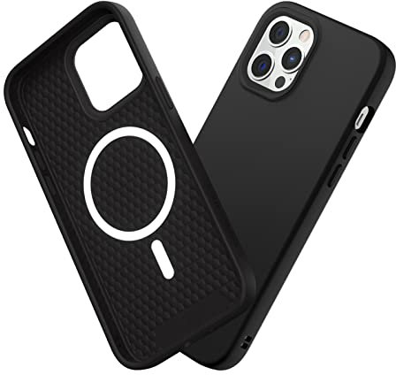 RhinoShield Case kompatibel mit [iPhone 12 Pro Max] | SolidSuit - MagSafe-kompatibel -Stoßdämpfende & schlanke Schutzhülle mit Premium Finish - 3.5 Meter Fallschutz - Klassik Schwarz