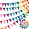 Powmag Wimpelkette Bunt, 5 Stücke Wimpelkette Kinderzimmer, Girlande Outdoor, 60 Stück Flaggen Wimpel Girlande Wimpelkette Stoff Party Deko Geburtstagsgirlande Gartenparty Festival Deko (B)