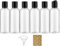 Apstaqeoo 6PCS 100ML Plastic Bottles with Disc Top Flip Cap Empty Squeeze Bottles Refillable Travel Container Dispensing with 1 Funnel 6 Label TSA Approved for Liquid Lotion Toiletries（Transparent）