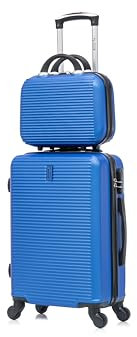 CELIMS - Set Valigie | Valigia Media 20 kg Rigida + Beauty Case da Viaggio 35cm | Valigia da Stiva 65cm | Trolley Medio 65cm con 4 Ruote | Valigie Media 64cm + Vanity | Blu