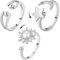 BUKYCAT 3 Stk Angst Fidget Ringe, Verstellbare Spinnerringe, Zirkonia Ringe für Damen, Verstellbare Stapelbare für Stress Abbauen (D)