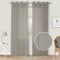 CUCRAF Leinenoptik Voile Vorhänge mit Ösen Halbtransparent Gardine für Schlafzimmer Wohnzimmer H225 x B140cm 2er Set,Hellgrau