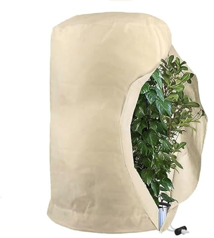 FYBlossom Winterschutz Für Pflanzen, Groß Frostschutz Schutzhülle Pflanzensack Für Kübelpflanzen, Atmungsaktiv Reißfest Wiederverwendbar Winter Pflanzenschutzsack Pflanzenabdeckung (Gelb/ 120×180cm)