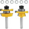 2 Stücke Groove und Tongue Zunge und Nutfräse Set, 8mm Schaft Nut- und Federfräser Set, T Nut fräser Holzbearbeitungswerkzeuge, für Türen, Tische, Regale, Wände und Mehr