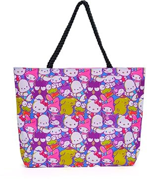 Hello Kitty Friends Tote My Melody Keroppi Pompompurin Badtz-Maru Print Tasche, Blau, Einheitsgr e