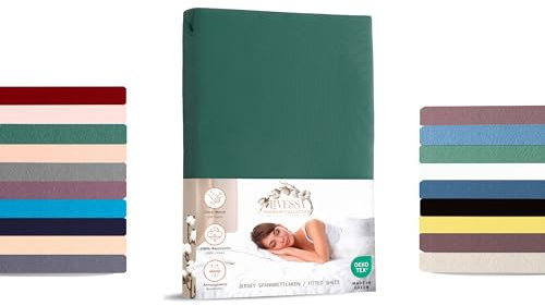 Livessa Spannbettlaken 90x200cm Jersey Baumwolle - Spannbetttuch 90x200, Bettlaken 90x200 mit 30cm Matratzenhöhe, Ultra weich und atmungsaktiv, passt auch für 100x200 und 90x190 cm Matratzen