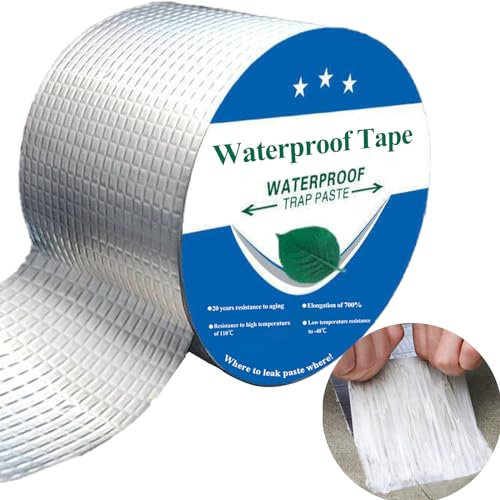 KAIHENG Cinta de sellado de butilo, cinta de aluminio gruesa a prueba de fugas, 5cm x 5m, tira de conducto de butilo impermeable para reparación de vehículos recreativos