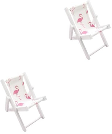 TOYANDONA 2 STK Liegestuhlverzierung Zubehör Für Mikrolandschaften Dekorationsstuhl Strandmöbel Handy-Rack Mini-strandkorb Aus Holz Mini-liegestuhl Ornamente Bambus Hölzern