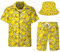Spanoous Hawaii-Hemden und Shorts für Herren, lustige Hawaii-Hemden für Herren, Strand-Outfit-Sets mit Eimerhüten, Farbe: 21, X-Large