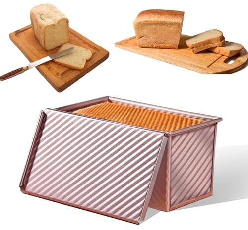 Aohcae Kastenform Brot, Toastbrot Backform mit Deckel Brotbackform Edelstahl 550G Kastenform Kuchen für Laibe Kuchen Gebäck