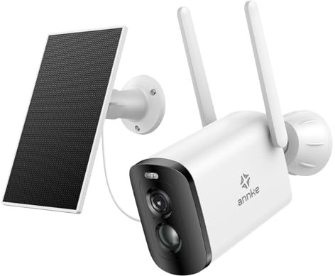 ANNKE 4MP Überwachungskamera Aussen Akku Solar, Kabellose WLAN Kamera Outdoor mit Farbige Nachtsicht, PIR-Personenerkennung, 2-Wege-Audio, Arbeiten mit Alexa