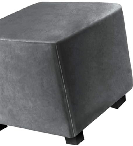 Hockerbezug Quadratisch 45cm/50cm/65cm Ottomane Bezug Quadratisch Bezug Hocker Quadratisch Hocker überzug Schonbezug Bezug für Fußhocker Stretch Ottomane Abdeckung Hockerabdeckung(Color:Dark Gray,Size