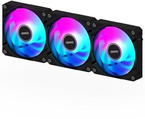 AORUS EZ Chain Fan 120 (3-Pack), 120mm Hydro Dynamic Bearing ARGB Computer Case Fan