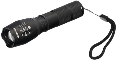 WOLFPACK LINEA PROFESIONAL Linterna LED De Mano Aluminio A Pilas (3 AAA) 300 Lumenes 5 Watt. Con Zoom
