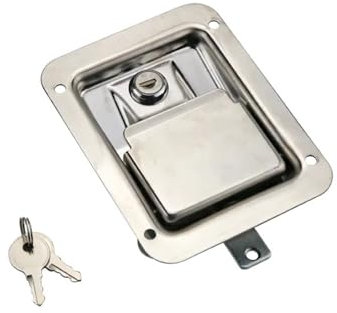 Serrure plate en acier inoxydable, serrure de porte d'armoire à trois points, serrure carrée de porte d'ingénierie automobile Rv 1 pièce