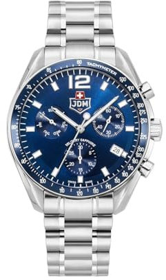 JDM Millitary Herren Analog Uhr mit Edelstahl Armband JDM-WG021-02