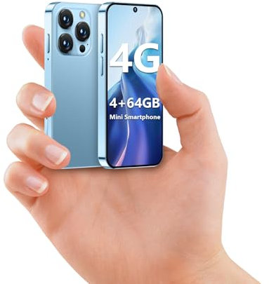 Mini Smartphone 4G, teléfono Mini Desbloqueado de 4+64 GB con Pantalla HD de 3,88 Pulgadas, batería de 2000 mAh, cámara de 5 MP, Doble SIM, diseño ultradelgado para teléfono Infantil Azul