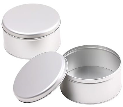 EAZHOP 2 Runde Metalldosen, Teedosen Behälter für losen Tee mit luftdichten Kleine Dose mit Deckel Metall für die Aufbewahrung von Tee, Kaffee, Zucker, Kräuter und Gewürzen, Silber