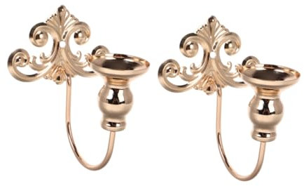PartyKindom 2 Stück Wandkerzenhalter Zum Aufhängen Vintage Kerzenständer Wandleuchter Kerzen Wandhalter Wandleuchter Wandleuchter Eisen Golden
