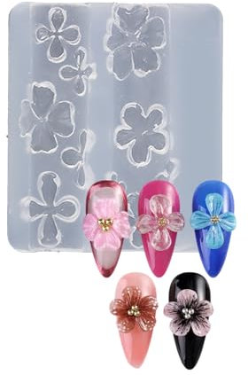 Nägel Kunst Silikonstempelform Für Party Und Salon Blumenform Maniküre Form Geprägte Nägel Schablonen Für Frauen Mädchen