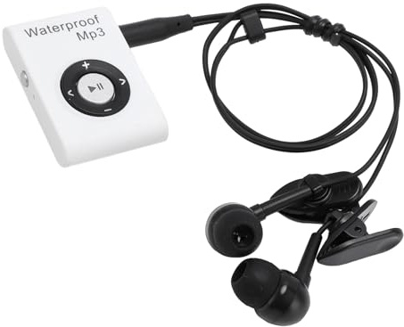 Sxhlseller Player Mp3 étanche 8 Go pour la Natation et Les Sports - Lecteur Audio sous-Marin IPX8 avec écouteur, Clip intégré, Prend en Charge Flac Wav Audible pour Faire Courir la Plongée (White)
