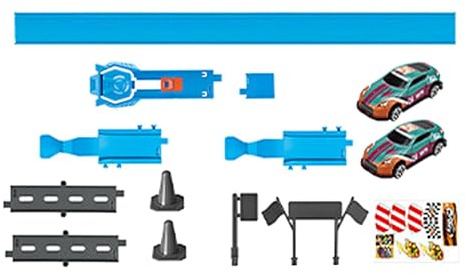Colcolo Spielzeugauto-Rennstrecken-Set, Spielset, Geburtstagsgeschenk für mit Schleife, DIY-Konstruktions-Rennspiel für, Einspurig