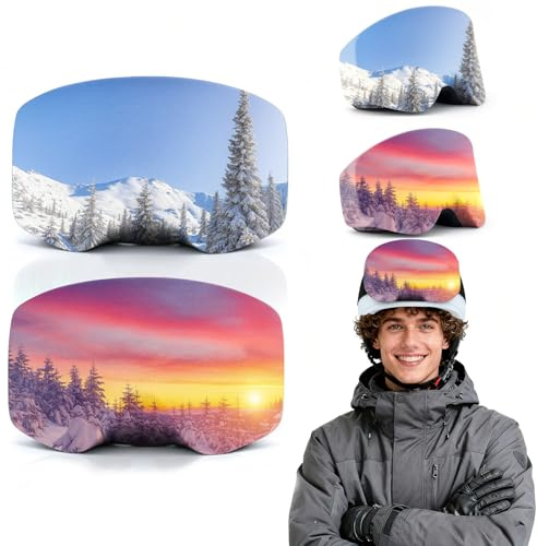 Skibrillenschutz Überzug, 2 Stück Skibrillen Schutz, Skibrille Schutzhülle, Schutzhülle Skibrille Anti-Kratzer & Anti-Staub, Ski Goggle Cover Verschleißfest als Brillenglasschutz für Skibrillens