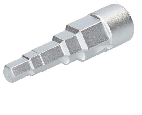 Stufenheizkörperschlüssel / 2-Zoll-Antrieb mit 5 Größen (3/8 Zoll, 7/16 Zoll, /2 Zoll, 16 mm, 21 mm) für Heizkörperventile, Nippel und Tankanschlüsse