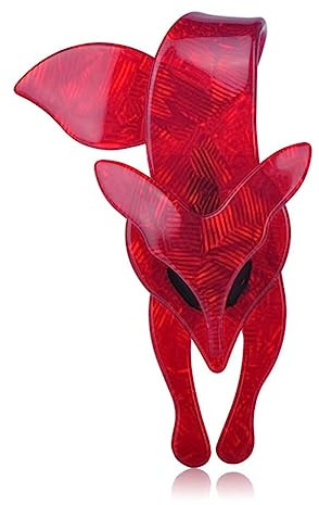 HHRFCS Roter Acryl-Fuchs für Damen, Brosche, Rucksack, Hemd, Dekoration, handgefertigt, Acetatfaser, Tiernadel, umweltfreundliche Brosche, Korsage
