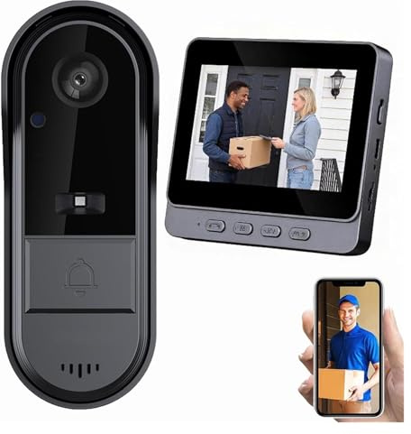 X8 Kabellose Video-Türklingelkamera, 1080p, 170° Weitwinkel, 4,3-Zoll-Monitor, IP65 wasserdicht, Nachtsicht (M15)(M15S)
