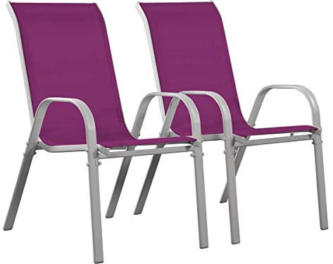 Habitat et Jardin Cordoba Fauteuil Jardin Textilène, Metal, Rose, Taille Unique