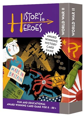History Heroes: World War II - History Quiz Card Game for Kids, Adults, Game Night - Family Friendly, Educational Travel Game About World War II