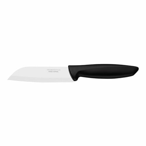 Tramontina - Cuchillo Santoku - Plenus - Negro - 13 cm - Acero Inoxidable