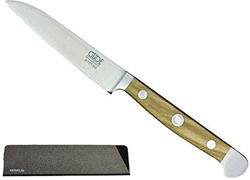 Güde Alpha Olive Messer Kochmesser Santoku Brotmesser Schälmesser Schinkenmesser Chai Dao ohne/mit Gravur + Prymo Farbe 1) Messer OHNE Gravur, Größe Gemüsemesser 9cm