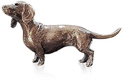Butler & Peach Detailed Small Solid Bronze Dog Dachshund Boxed Gift