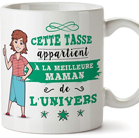 Mère Tasses Originales de café et Petit-déjeuner à Donner Maman -Cette Tasse Appartient à La Meilleure Mère de l'univers - Mug Céramique 350 ML