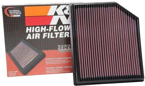 K&N Motorluftfilter: Erhöhen Sie Leistung und Zugkraft, waschbar, Premium, Ersatzluftfilter: Kompatibel mit JEEP 2018–2020 (Grand Cherokee, Grand Cherokee IV), 33–5077