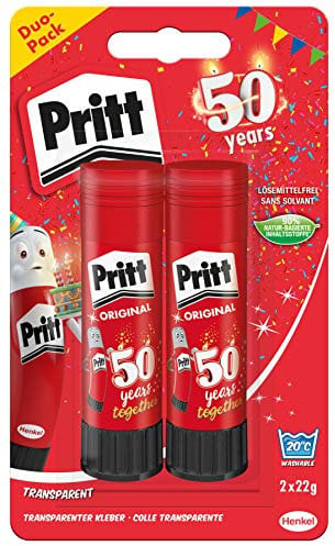Pritt Klebestift, sicherer und kinderfreundlicher Kleber für Kunst und Bastelarbeiten, starker Klebstoff für Schule & Bürobedarf, 12x22g Pritt Stift