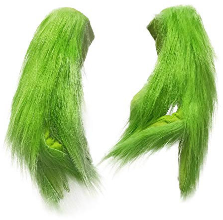 LePyCos Grinch Maske Handschuh Weihnachten Halloween Latex Deluxe Party Cosplay Requisiten (Handschuh)