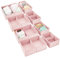 mDesign Aufbewahrungsbox (8er Set) - Aufbewahrungsbox in 2 verschiedenen Größen mit je 2 Fächern für Babyzimmer - Aufbewahrungskörbe mit Punktemuster - rosa/weiß