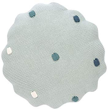 LÄSSIG Baby Strickkissen rund Bio-Baumwolle Dots light mint, 25x6x25 cm, 1542013561
