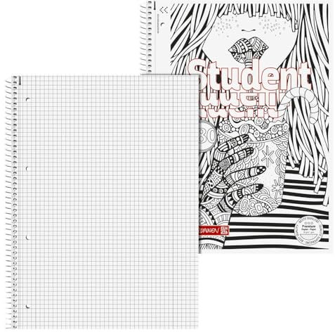 Brunnen Collegeblock Premium Student „Cocktail“ ZENart | A4, Lineatur 28, 80 Blatt, weiß