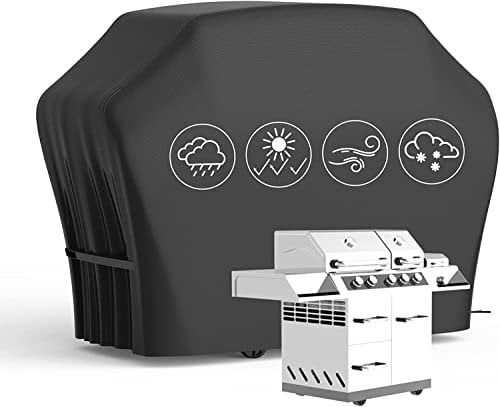 Estefanlo BBQ Covers Waterproof Heavy Duty Large Grill Cover, 3-4 Burner Gas BBQ Covers, Windproof, Rip-Proof, Outdoor Large Barbecue Cover for Weber, Brinkmann, Char-Broil