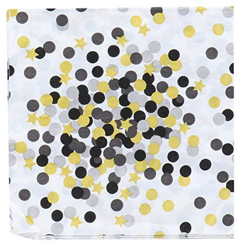 Toyvian 20st Einwegservietten Für Die Party Sterne Und Servietten Bedruckt Bar Servietten Handtücher Servietten Stern Servietten Papier Servietten Aus Goldfolie Baby Verdicken Badetuch