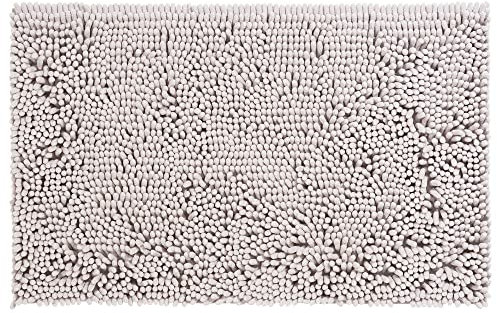 PANA® Premium Chenille Badematte groß (70x120 cm) • Badteppich aus besonders weichen Fasern • Saugstark & waschbar • Duschvorleger, Badvorleger, Badezimmerläufer • Farbe: Beige