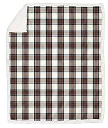 Daunex Warme, weiche Decke für den Winter, weich, warm, für Sofa, Fleece, 130 x 160 cm, natürliches Tartan