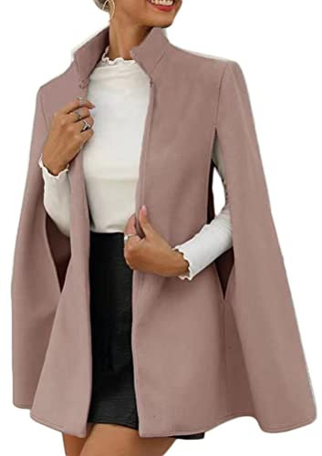 Onsoyours Femme Casual Cape Blazer Split à Manches Ouvertes pour Femme Veste de Travail Solide Élégant OL Bureau Affaires Veste De Costume Rose XL
