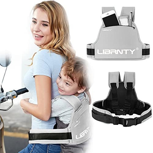 LIBRNTY Motorrad Kinder Gürtel, Fahrrad Hinten Sitz Sicherheitsgurte Fallschutz, Einstellbar Mit Reflektierenden Streifen, Geeignet für Kinder Zwischen 2 Und 12 Jahren