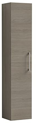 nuie NVF2561 Arno Modern Bathroom Wall Hung Tall Unit with Single Soft Close Door, Solace Oak